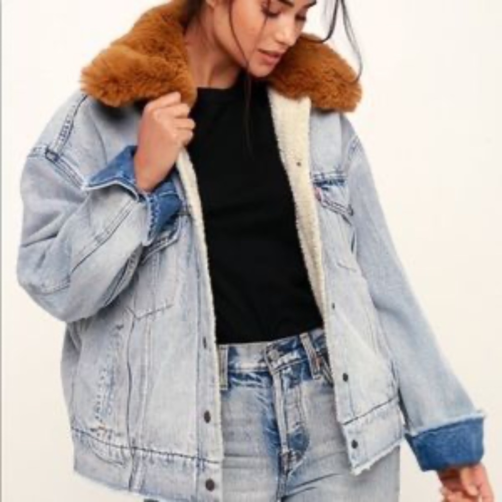 Levi's Shearling Lined Jacket with Removable Faux Fur Collar